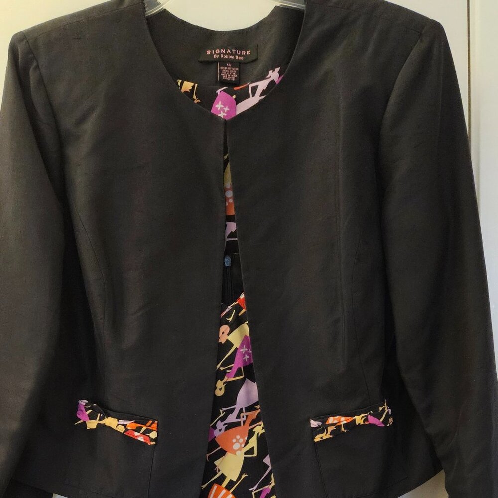 2 pieces - Beautiful Silk Slip Dress with Jacket with lots of frills, Size 14